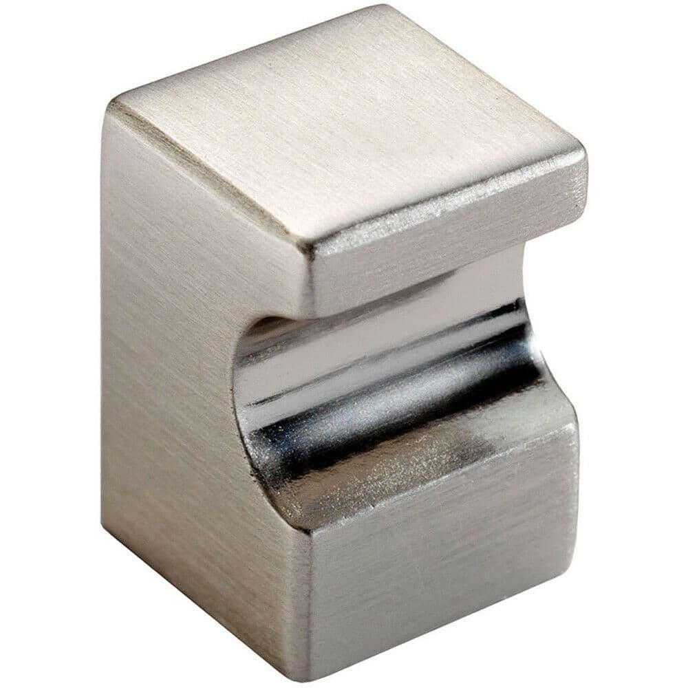 Square Cupboard Door Knob 18 x 18mm 25mm Projection Satin Nickel