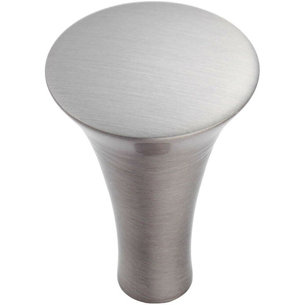 Trumpet Cupboard Door Knob 25mm Diameter Satin Nickel Cabinet Handle
