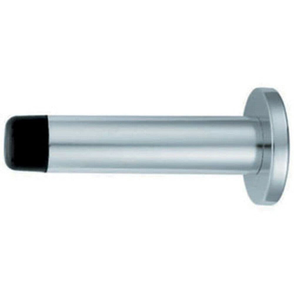 Wall Mounted Doorstop Cylinder on Round 72 x 16mm Polished Aluminium