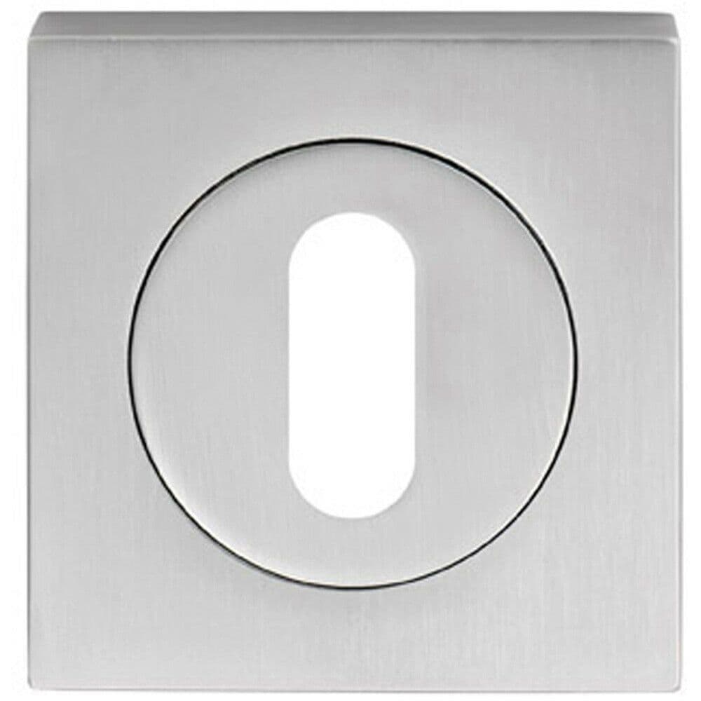 Square Lock Profile Escutcheon 51 x 51mm Concealed Fix Satin Chrome