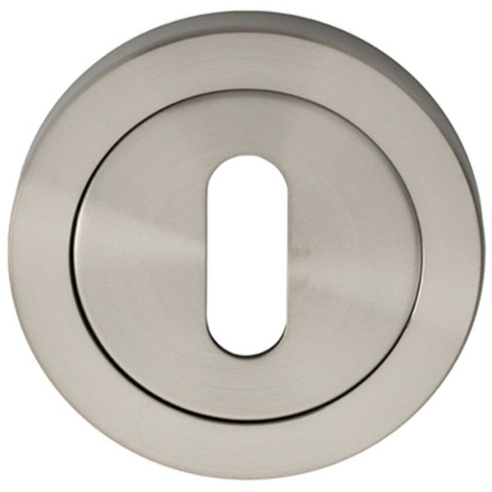 Round Lock Profile Escutcheon 52mm Dia Concealed Fix Satin Steel