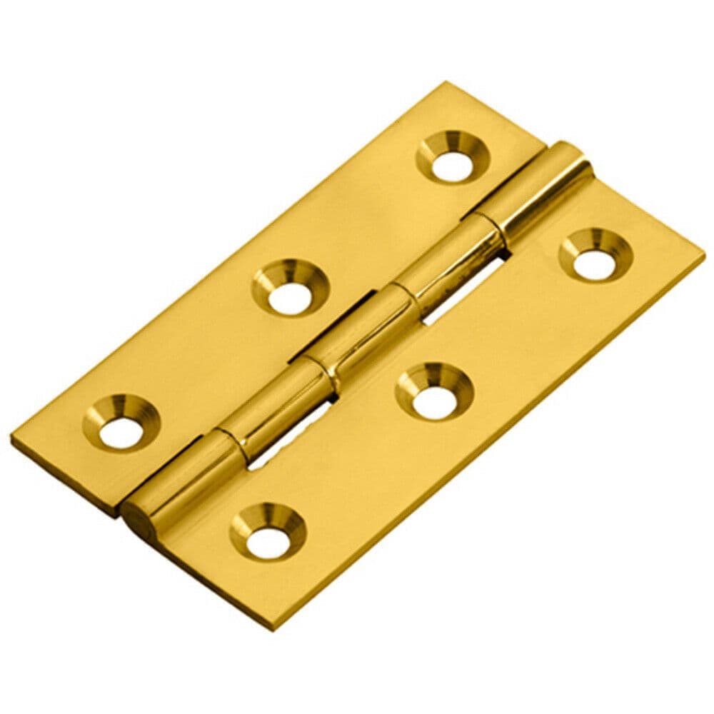 PAIR 64 x 35 x 2mm Cabinet Hinge Polished Brass Small Cupboard Door