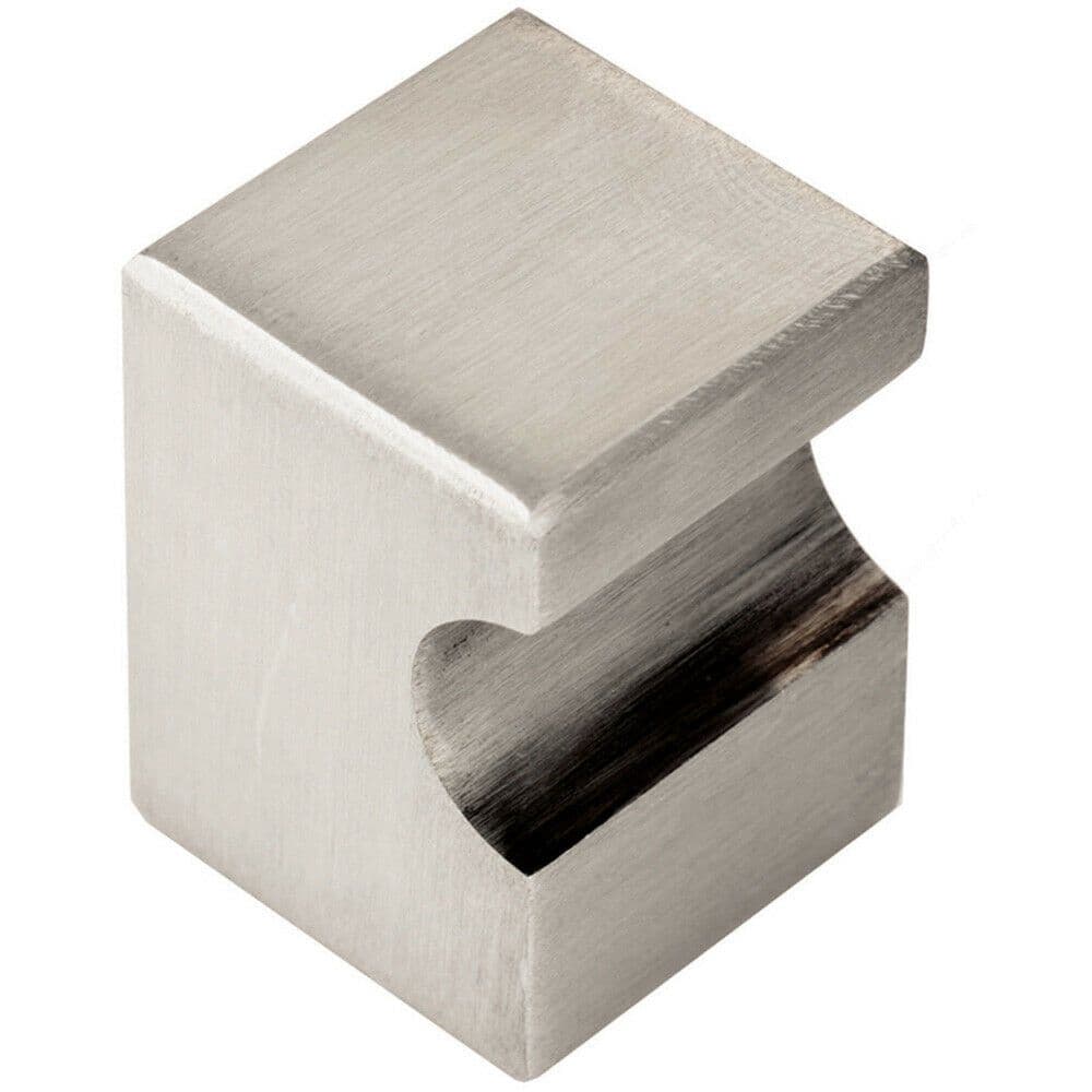 Square Cupboard Door Knob 22 x 22mm 30mm Projection Satin Nickel