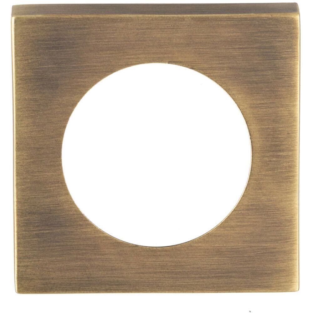 PAIR Screw On Square Cover Plates 52 x 52mm 10mm Depth Antique Brass