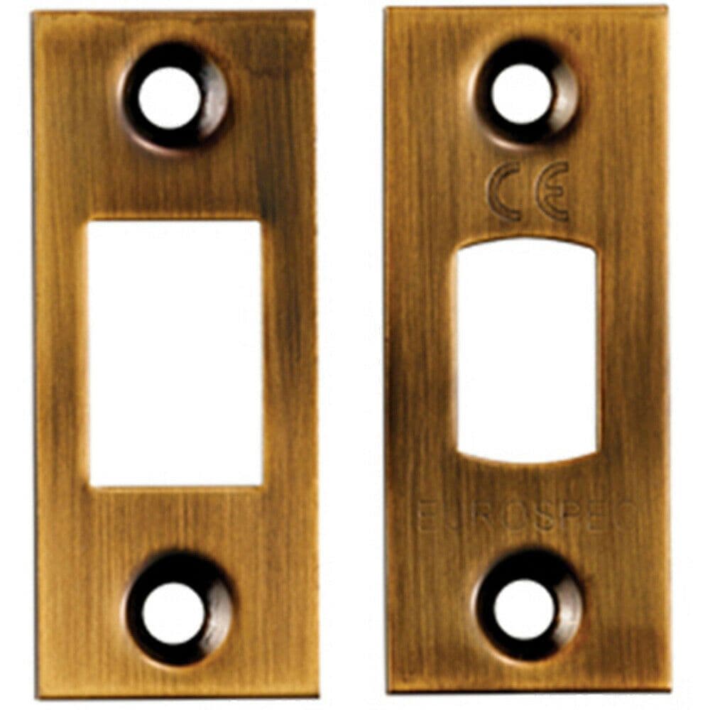 Forend Strike & Fixing Pack Suitable Tubular Deadbolt Antique Brass