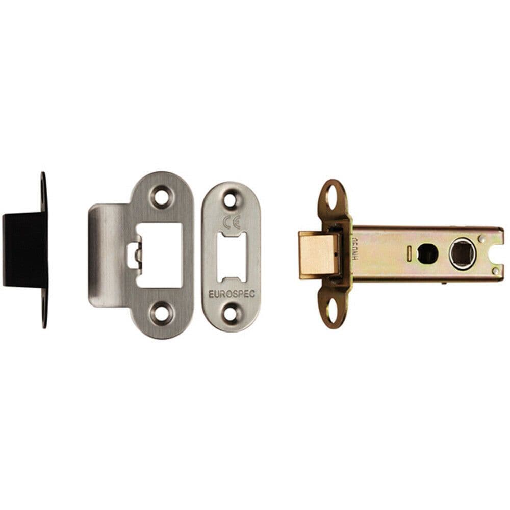 76mm Heavy Sprung Tubular Latch Radius Satin Stainless Steel Door Latch