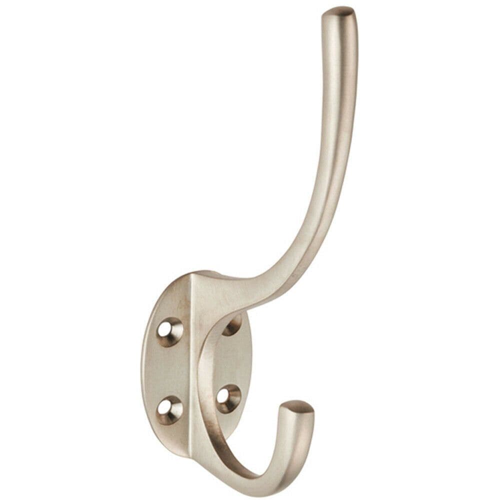 Victorian Hat & Coat Hook on Oval Backplate 64mm Projection Satin Nickel