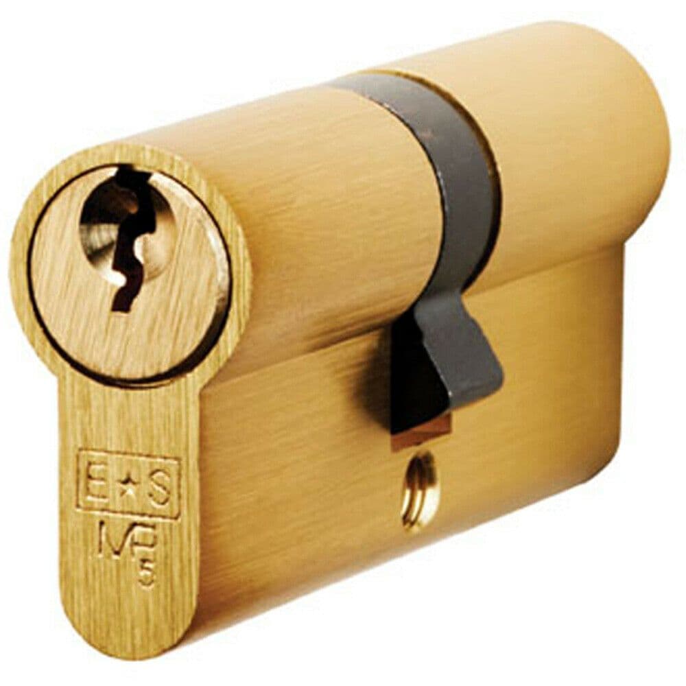 70mm EURO Double Cylinder Lock Keyed to Differ 5 Pin Satin Brass Door