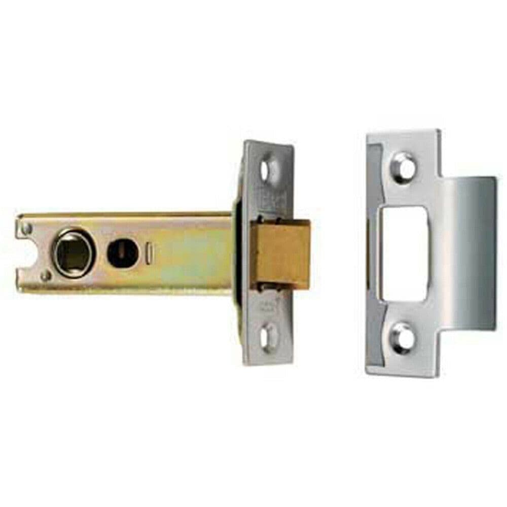 64mm Heavy Sprung Tubular Latch Square Electro Brassed Satin Stainless Steel