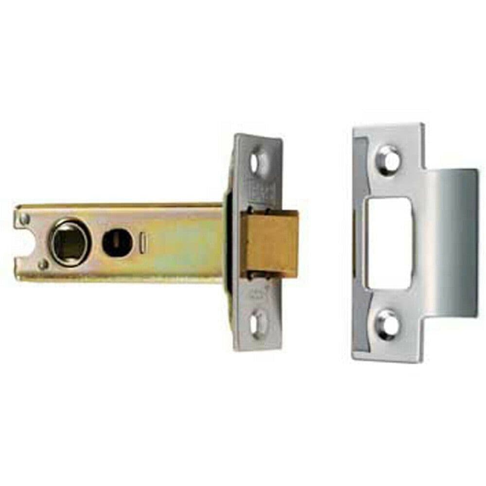 76mm Heavy Sprung Tubular Latch Square Electro Brassed/Satin Stainless Steel