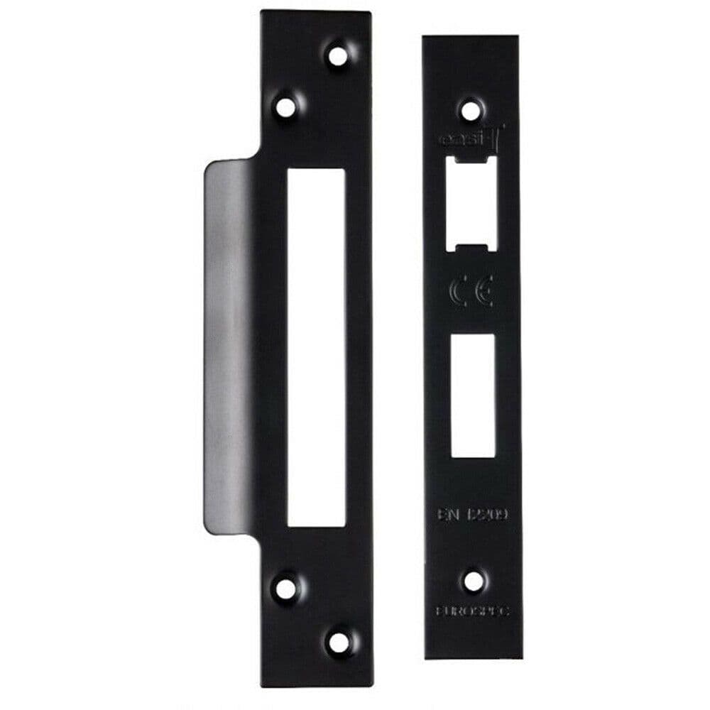 Square Forend Strike and Fixing Pack Suitable for Sashlocks Matt Black