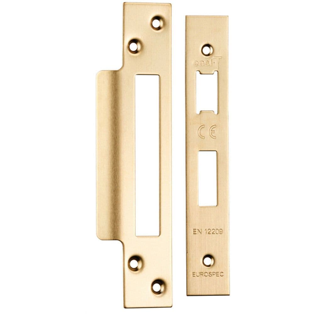Square Forend Strike Fixing Pack Suitable Sashlocks Satin Brass