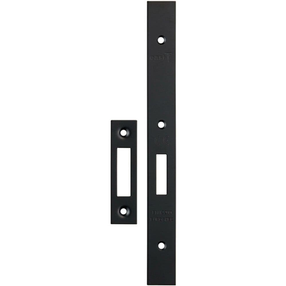 Forend Strike & Fixing Pack Suitable for DIN Euro Deadlock Matt Black