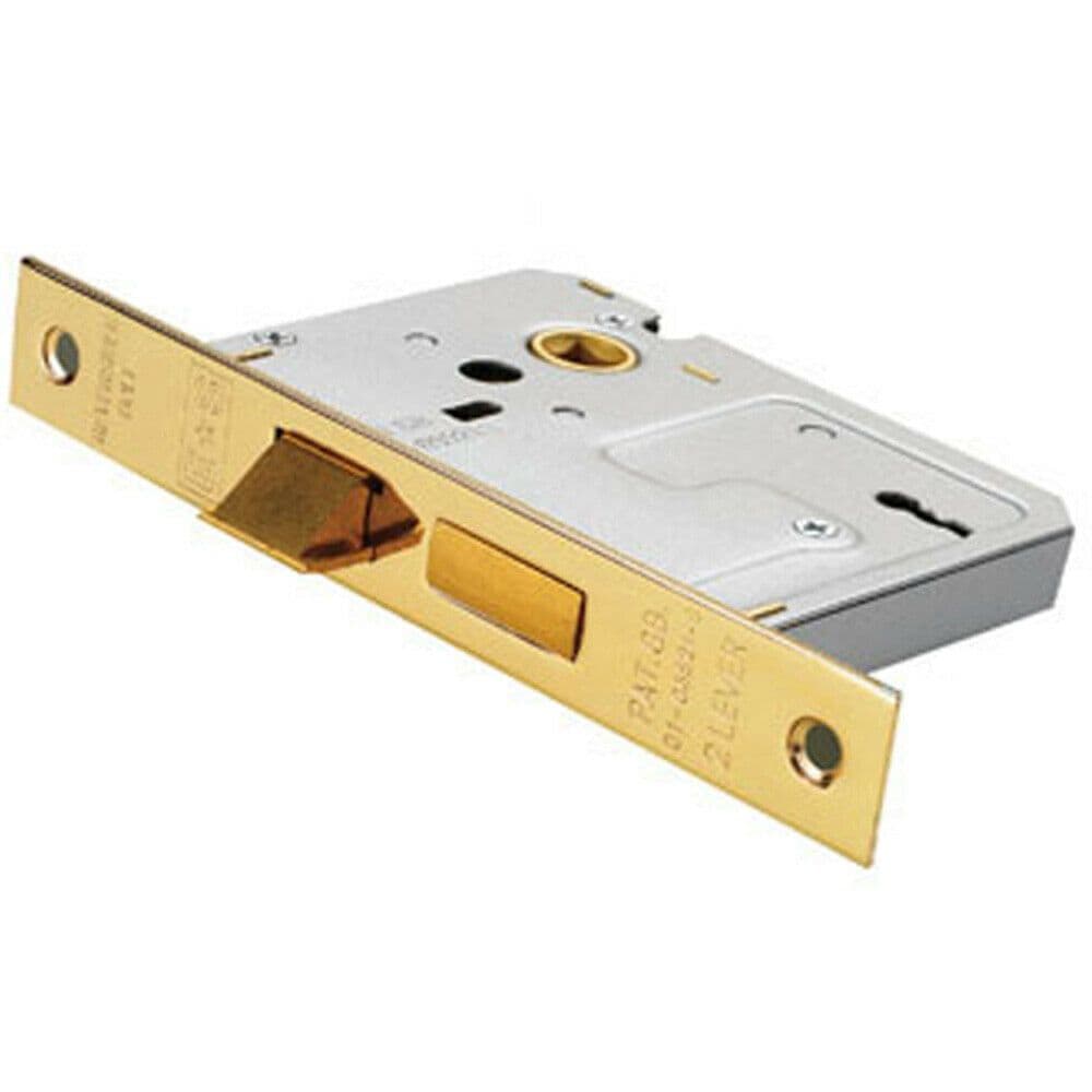 76mm 3 Lever Contract Sashlock Square Forend Electro Brassed Door Latch