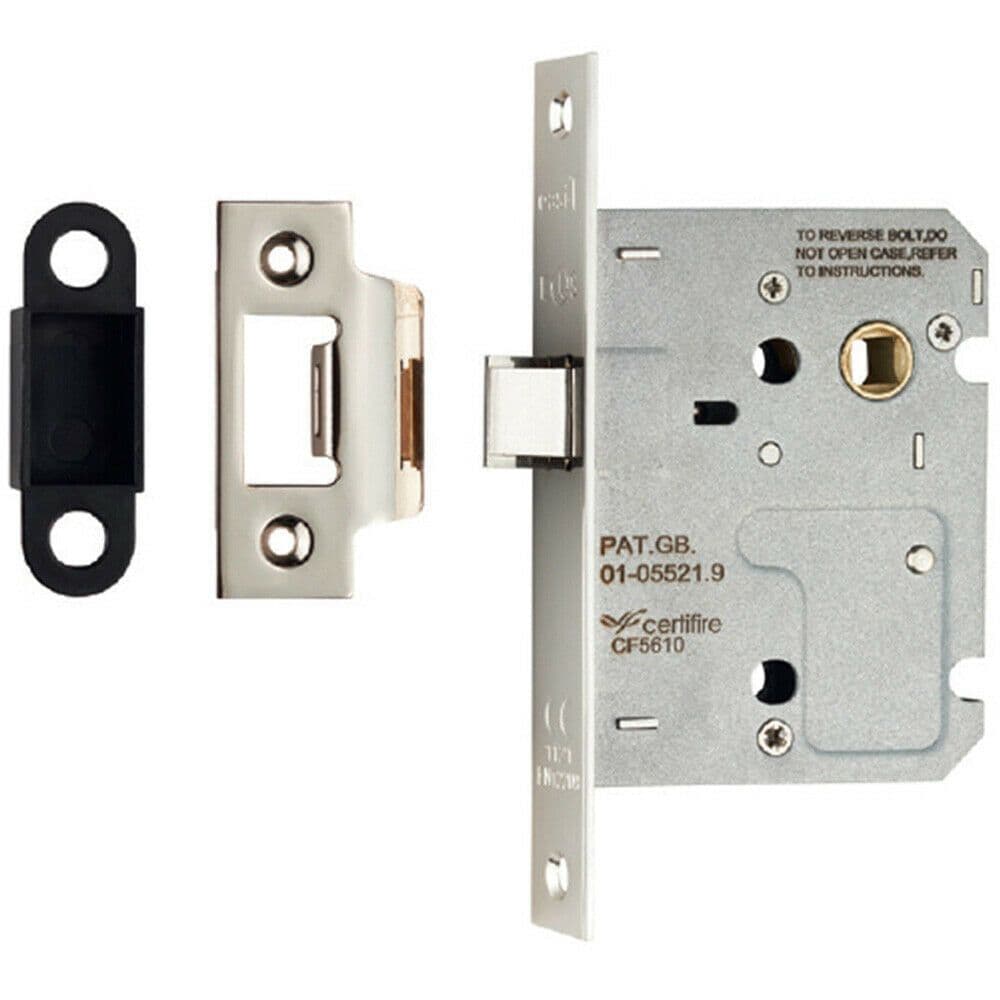 76mm Residential Contract Upright Latch Square Forend Nickel Plated