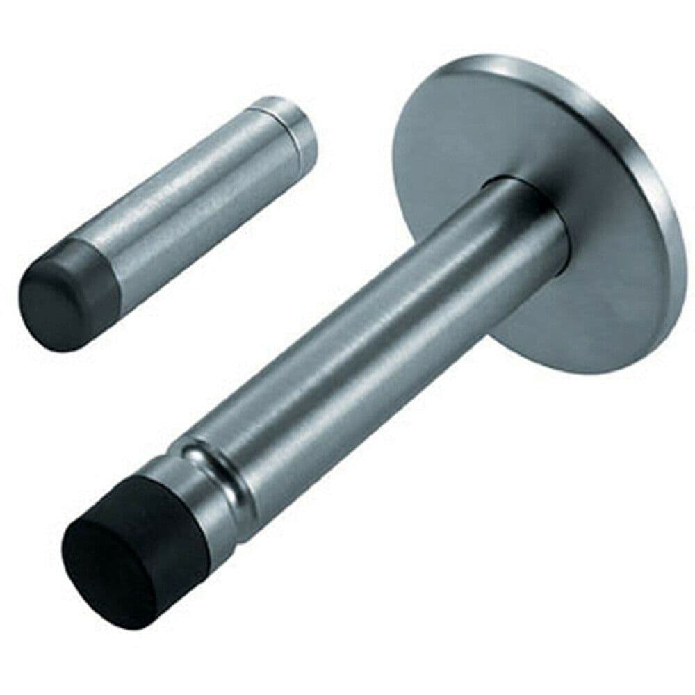 Coat Hook on Concealed Fix Rubber Tip 93mm Projection Satin Steel