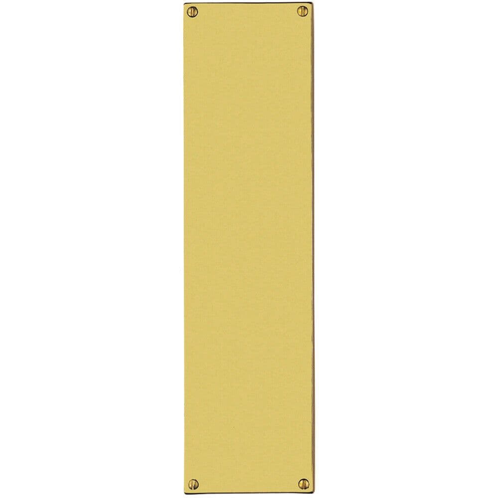Flat 1.5mm Door Finger Plate 304 x 77mm Polished Brass Protective Push Plate