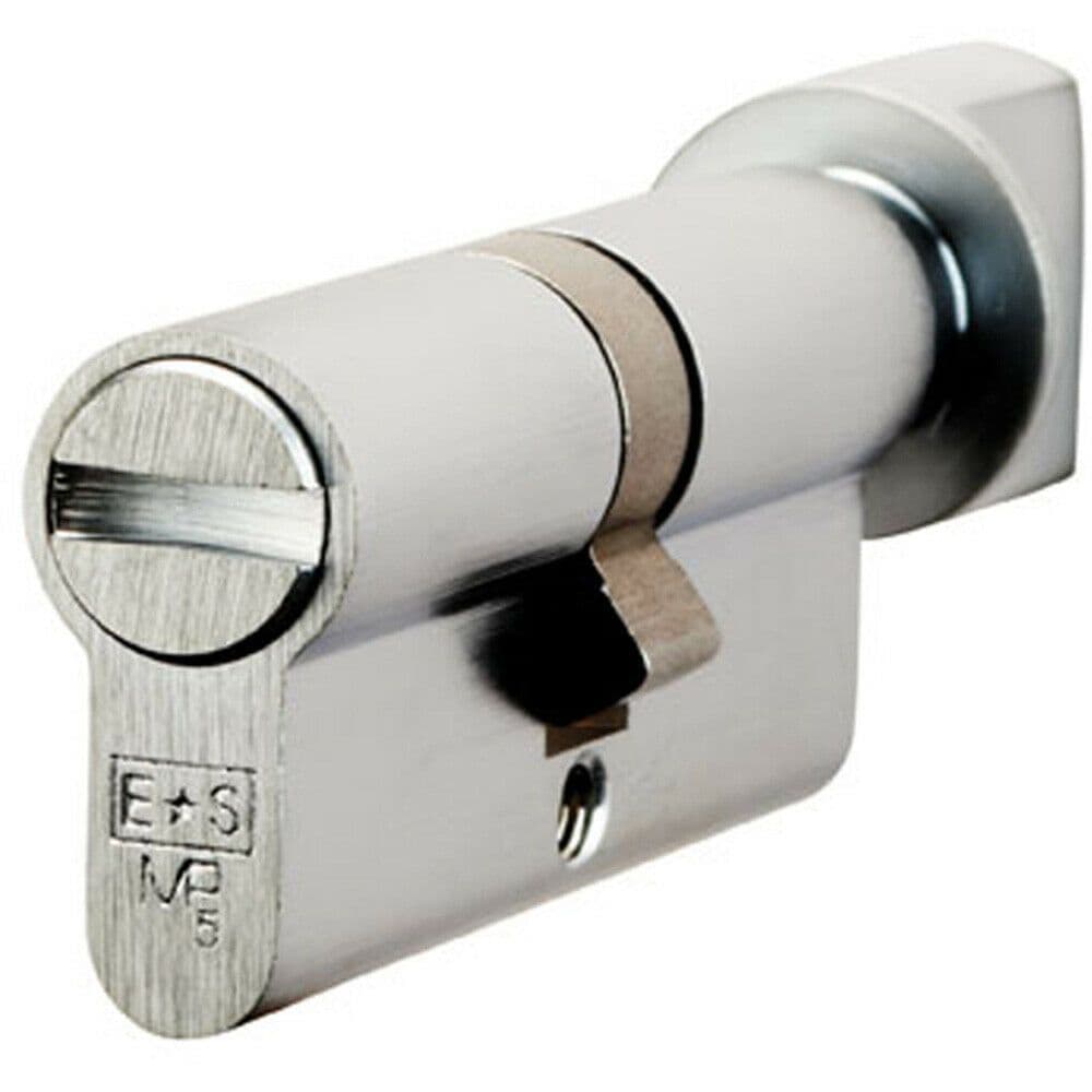 70mm Euro Bathroom Thumbturn Twist Lock 5 Pin Satin Chrome Internal Door