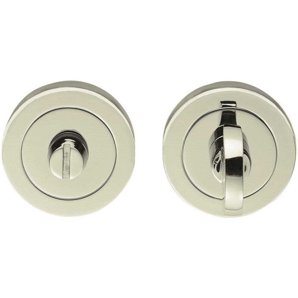 Thumbturn Lock Release Handle Beveled Edged Polished Nickel