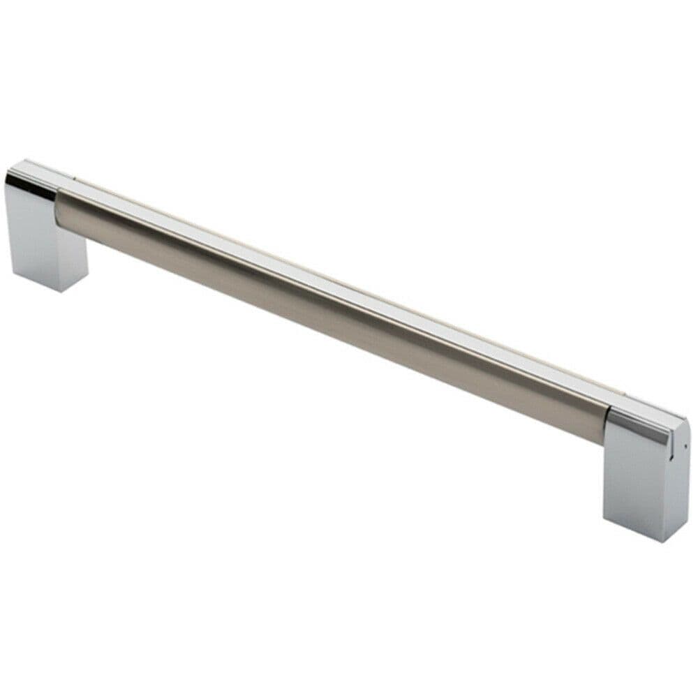 Section Straight Pull Handle 224mm Centres Satin Nickel Polished Chrome
