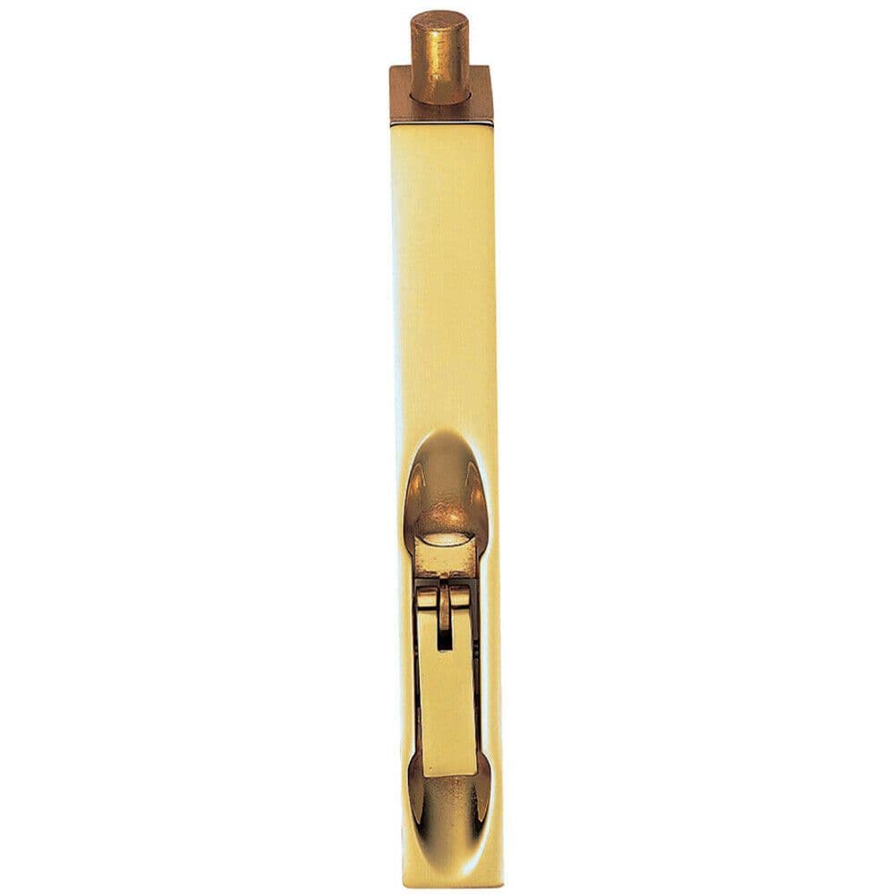 Lever Action Flush Door Bolt Flat Keep Plate 152 x 20mm Polished Brass
