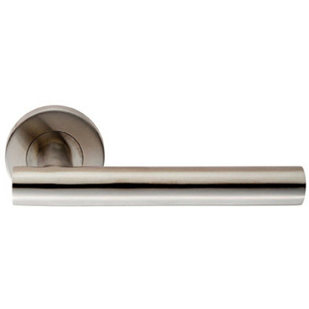 PAIR Straight Round T Bar Handle on Round Concealed Fix Satin Steel