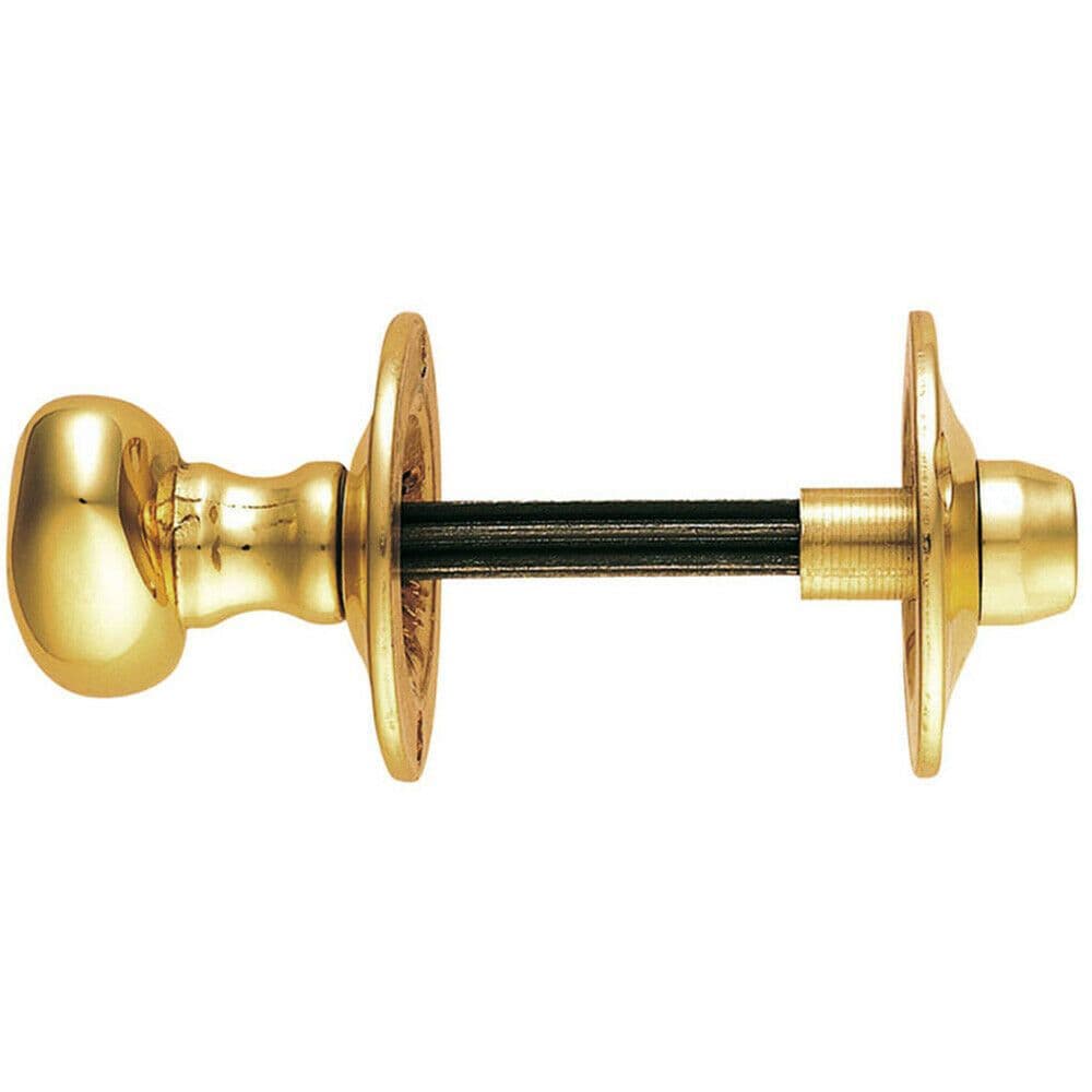 Oval Thumbturn Lock Coin Release Handle 32 70mm Spindle Polished Brass