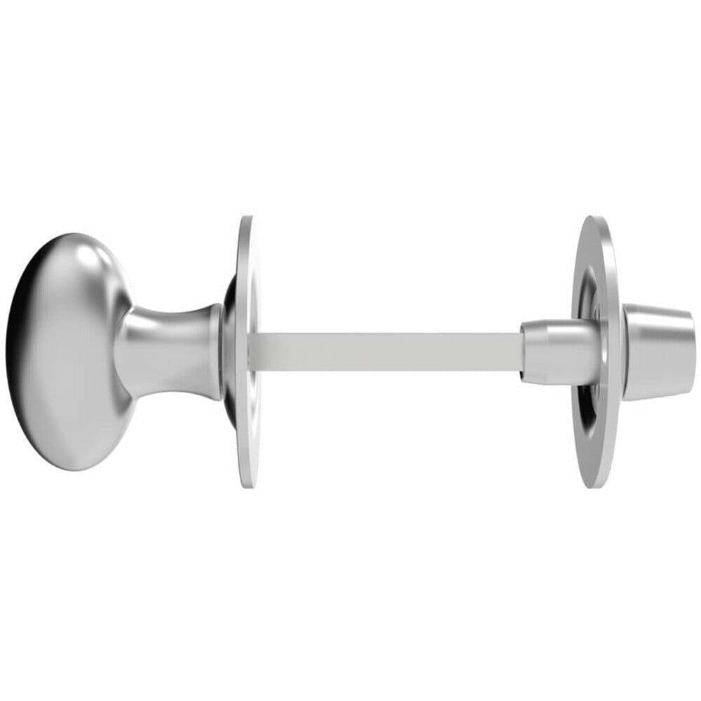 Oval Thumbturn Lock Coin Release Handle 32 70mm Spindle Satin Chrome