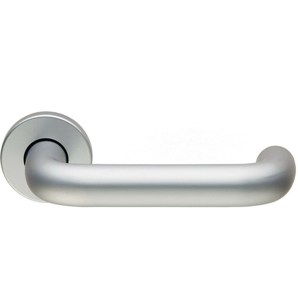 PAIR 19mm Round Bar Safety Lever on Round Concealed Fix Satin Aluminium