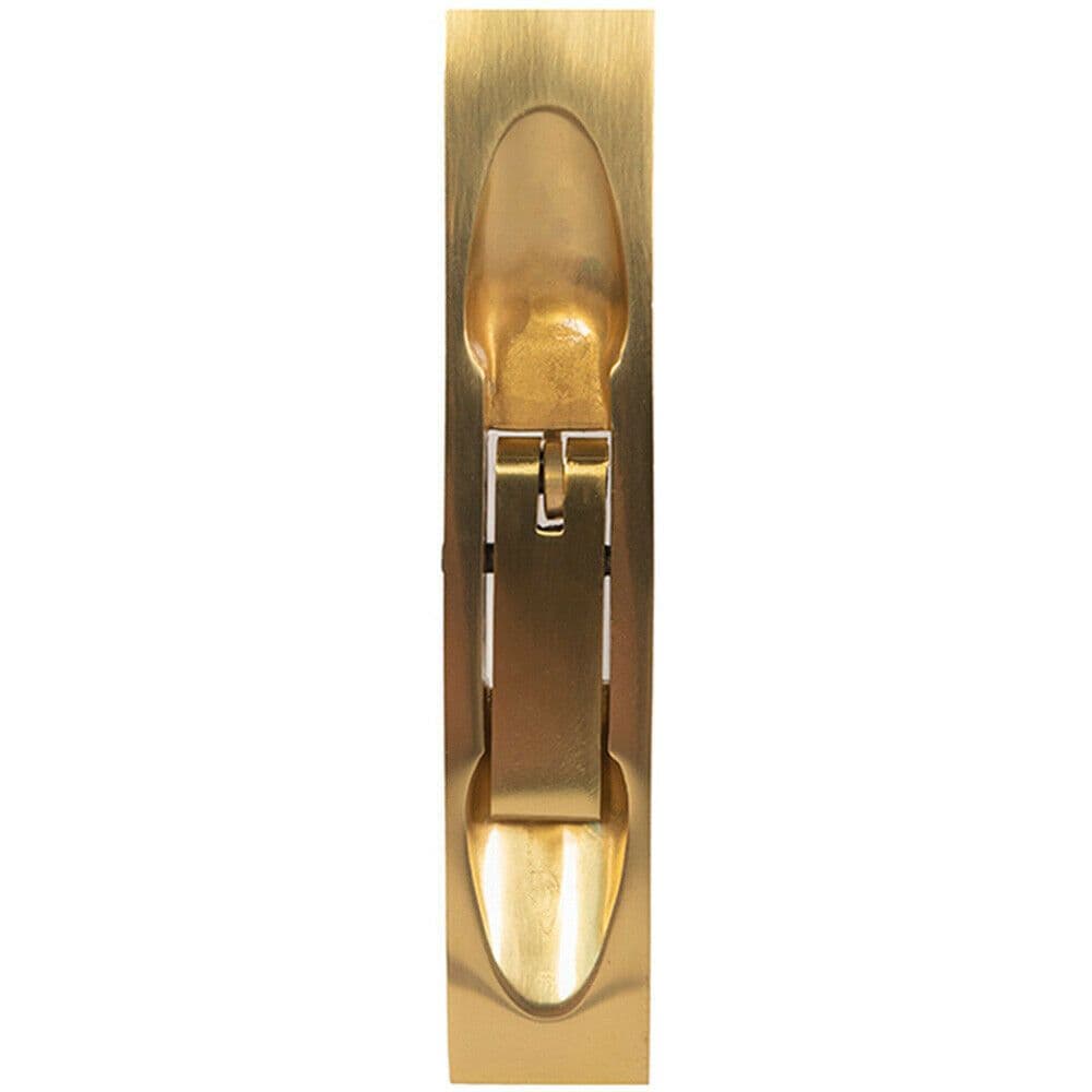 Lever Action Flush Door Bolt Flat Keep Plate 204 x 20mm Polished Brass