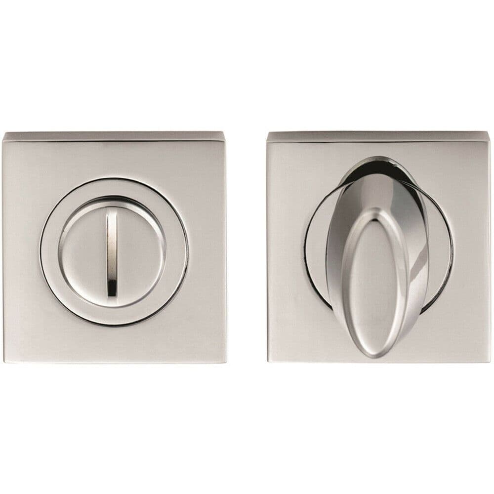Bathroom Thumbturn Lock and Release Handle Square Rose Polished Chrome