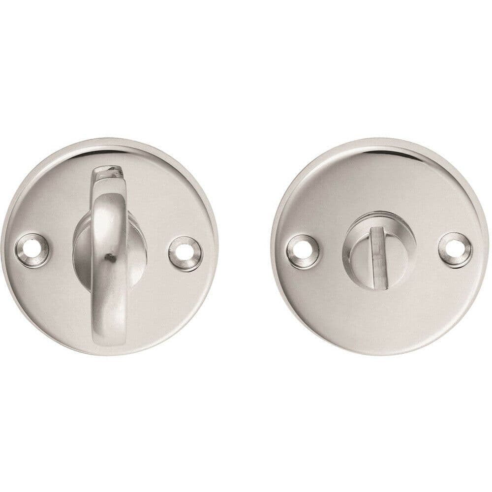 Slim Bathroom Thumbturn Lock and Release Handle 45mm Dia Polished Chrome