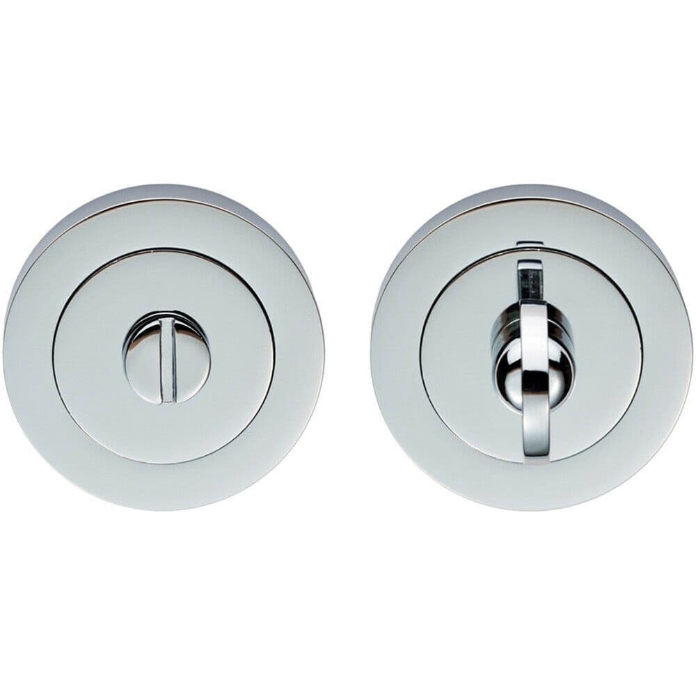 Thumbturn Lock and Release Handle 50mm Diameter Round Rose Polished Chrome