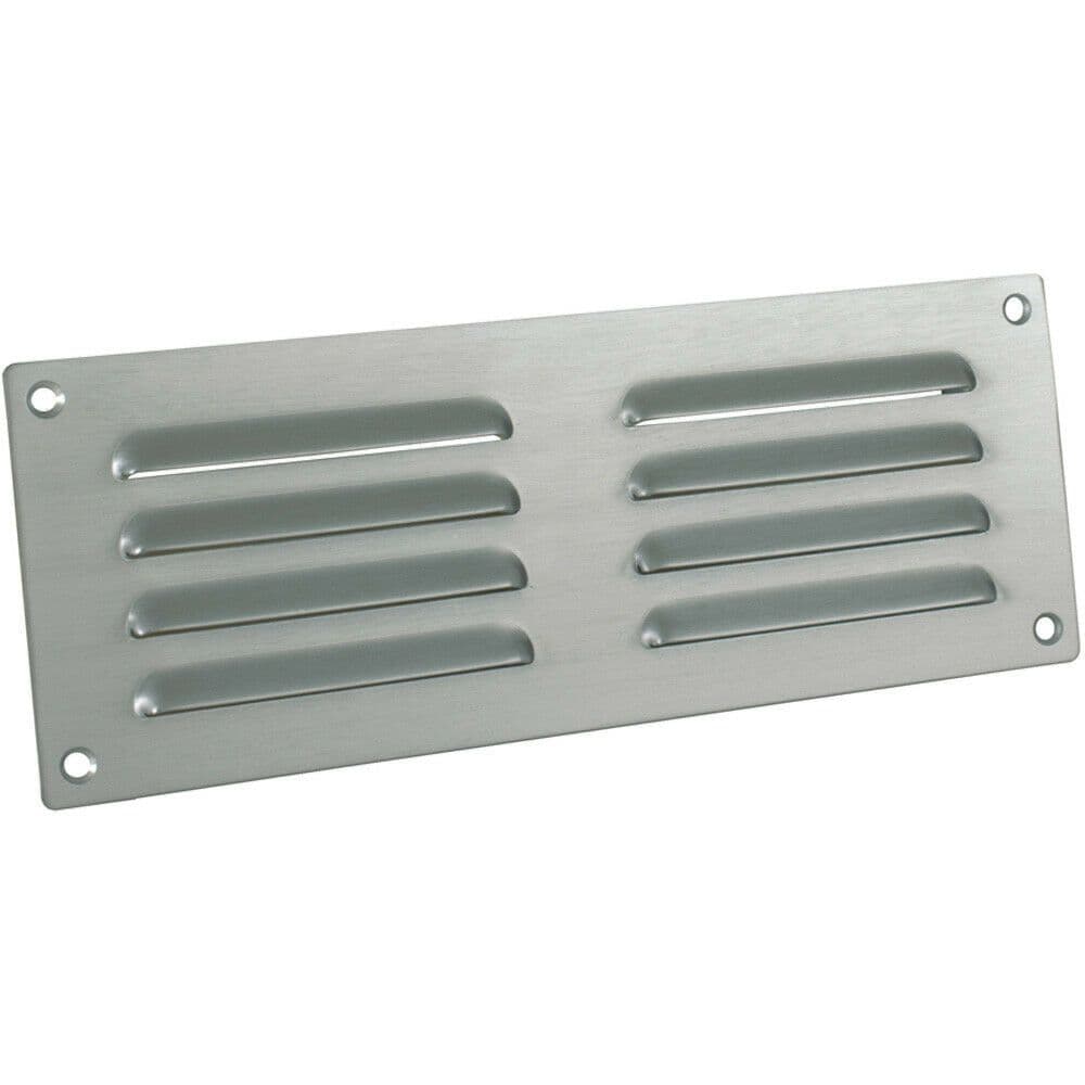 242 x 89mm Hooded Louvre Airflow Vent Satin Chrome Internal Door Plate