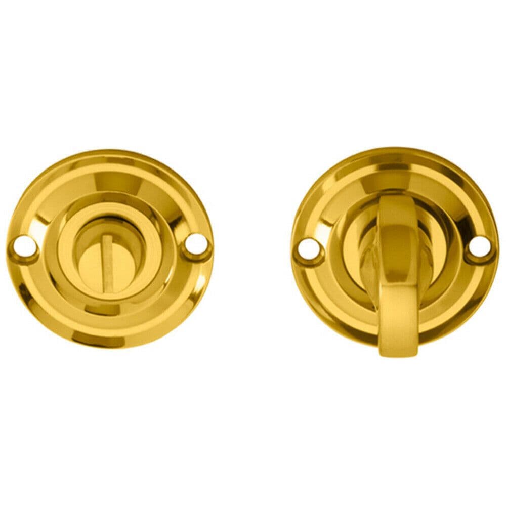 Small Bathroom Thumbturn Lock Release Handle 67mm Spindle Polished Brass