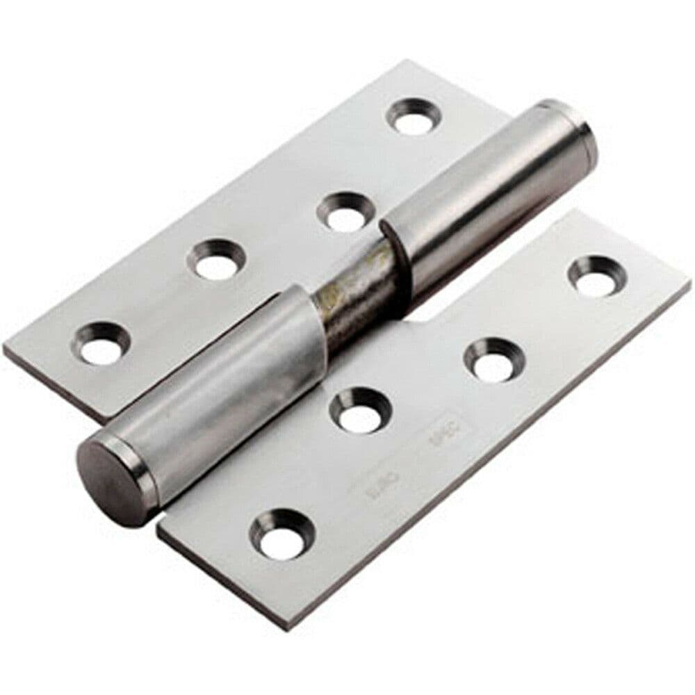 PAIR 102 x 76 x 3mm Right Handed Rising Butt Hinge Satin Stainless Steel