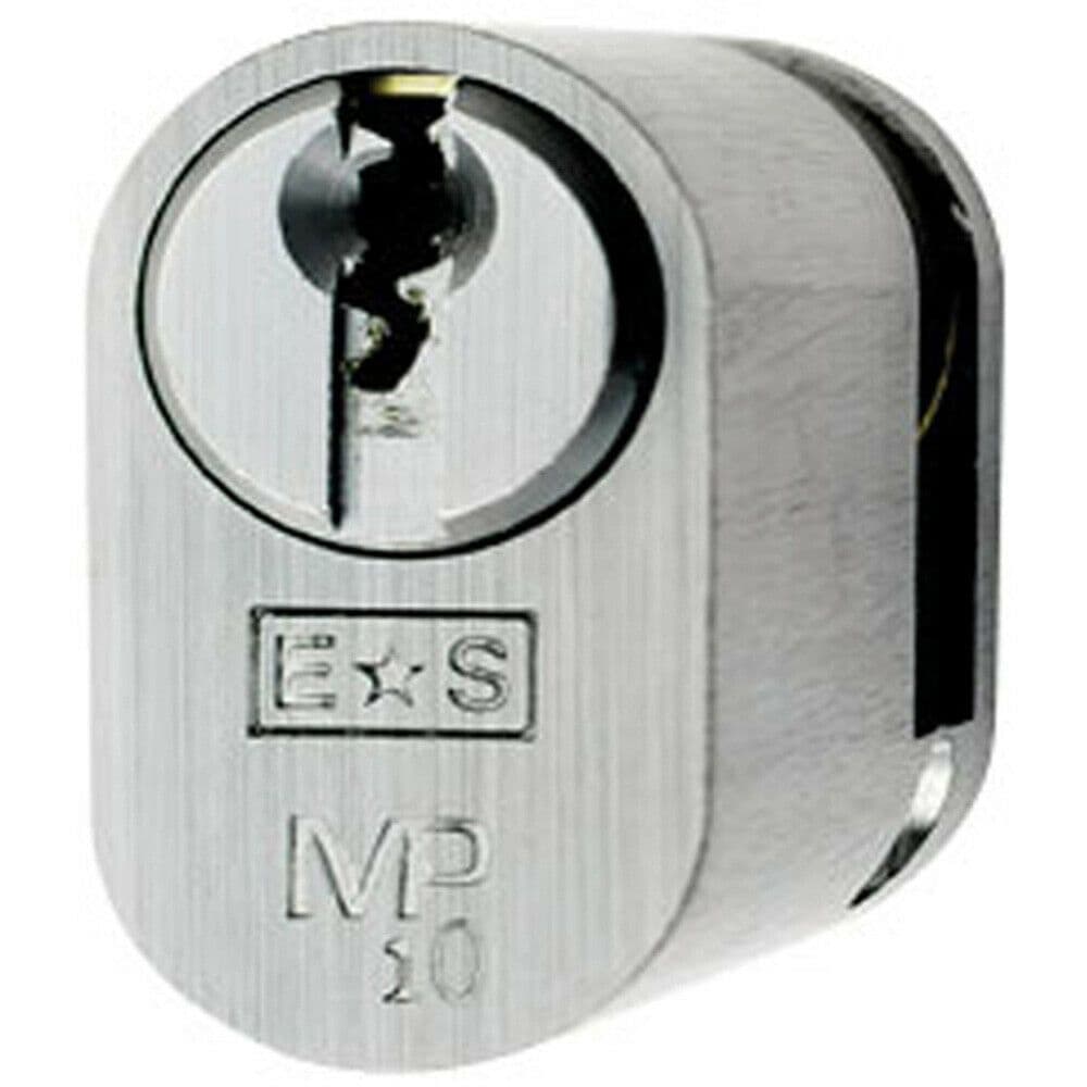 42mm Oval Single Cylinder Lock Keyed Alike 10 Pin Satin Chrome Door Lock