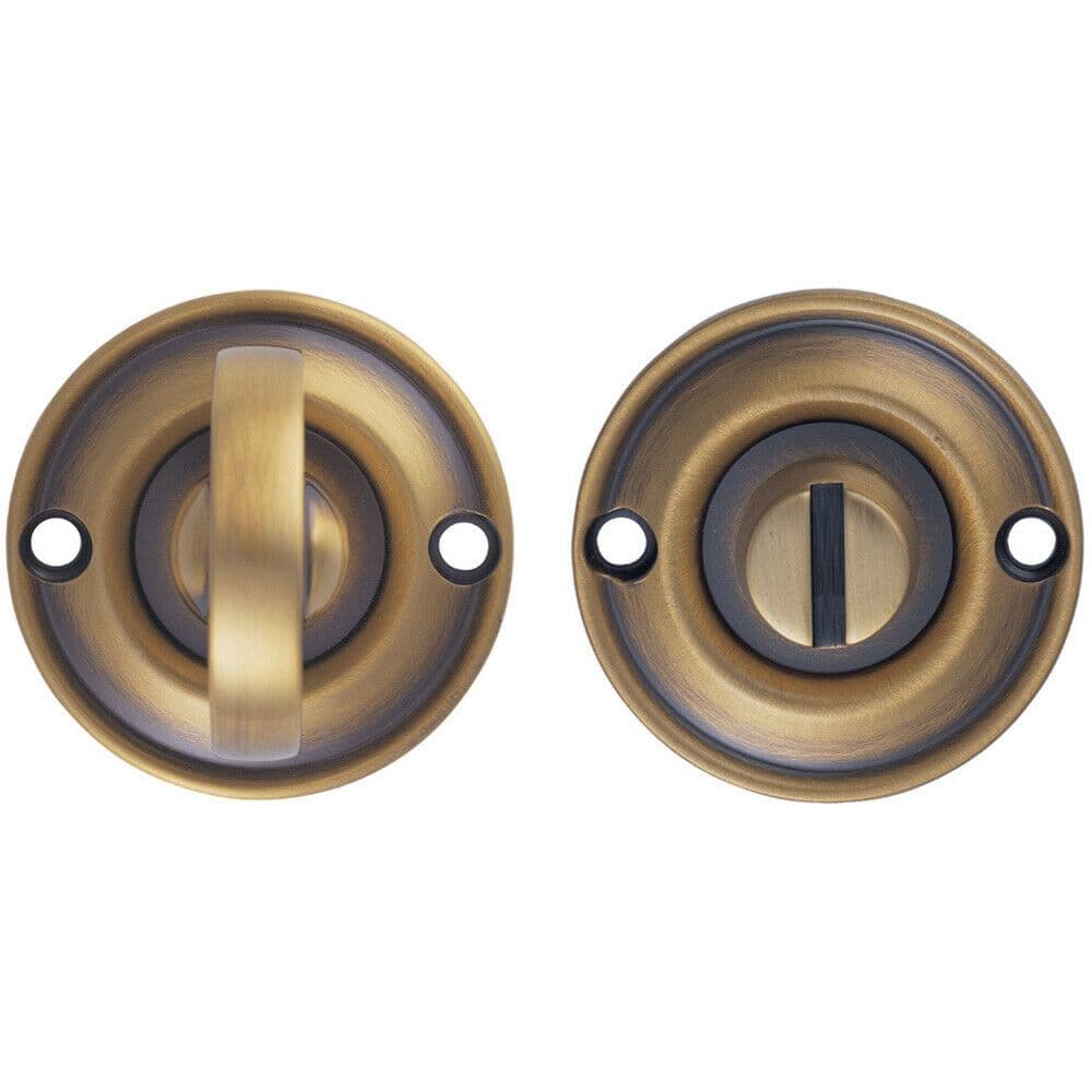 Small Bathroom Thumbturn Lock And Release Handle 67mm Spindle Antique Bronze