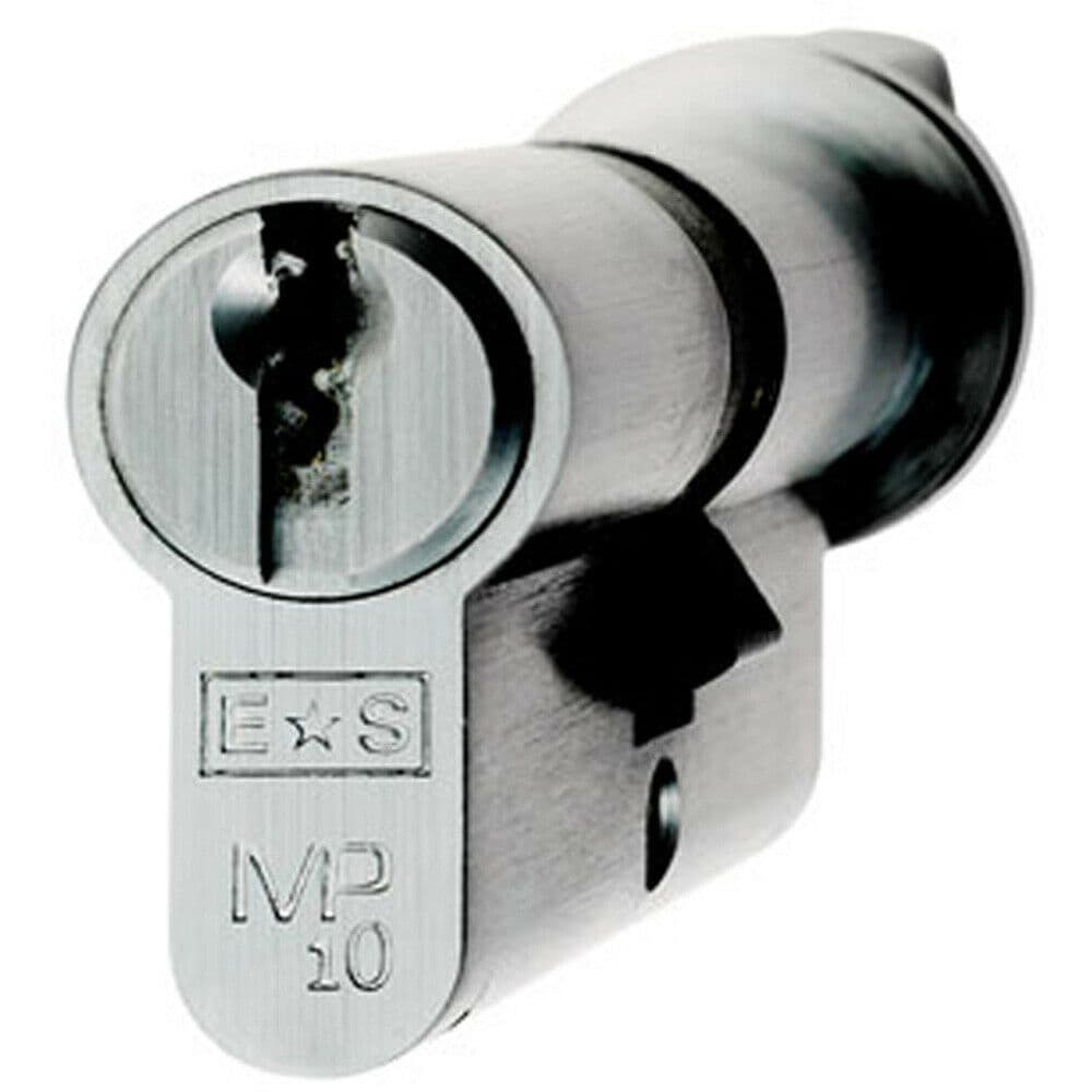 70mm Euro Cylinder & Thumbturn Lock Keyed to Differ 10 Pin Polished Chrome
