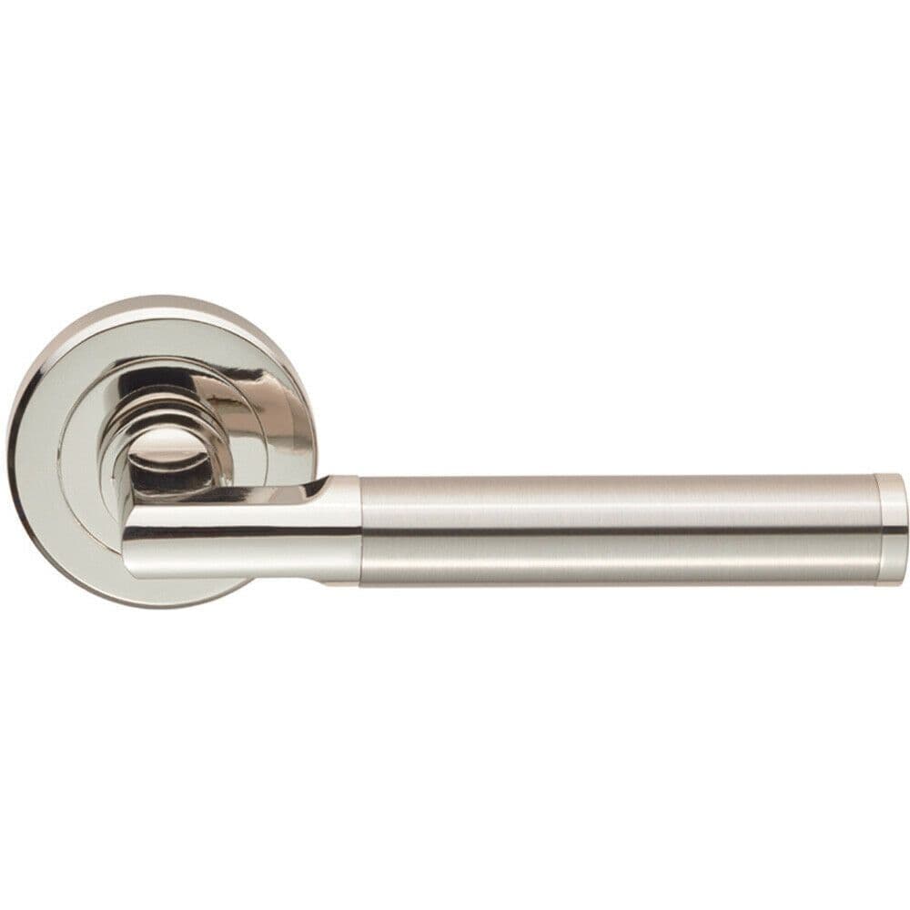 PAIR Sectional Round Bar Mitred Corner Concealed Fix Polished Satin Nickel