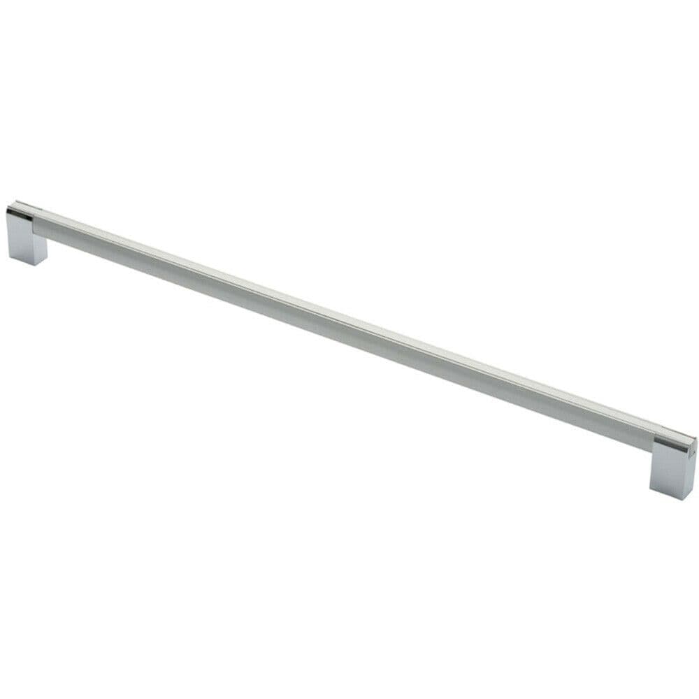 Section Straight Pull Handle 448mm Centres Satin Nickel Polished Chrome