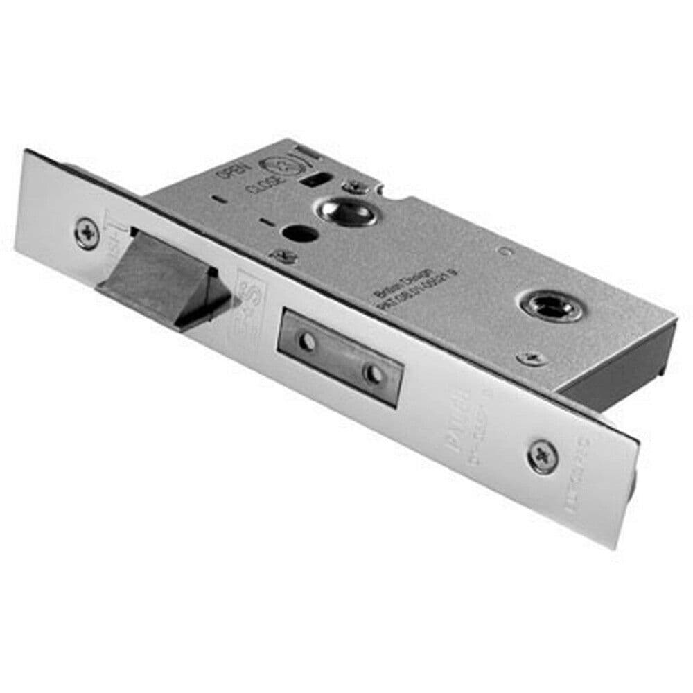 Architectural Tubular Locking Bathroom Door Latch 64mm Stainless Steel