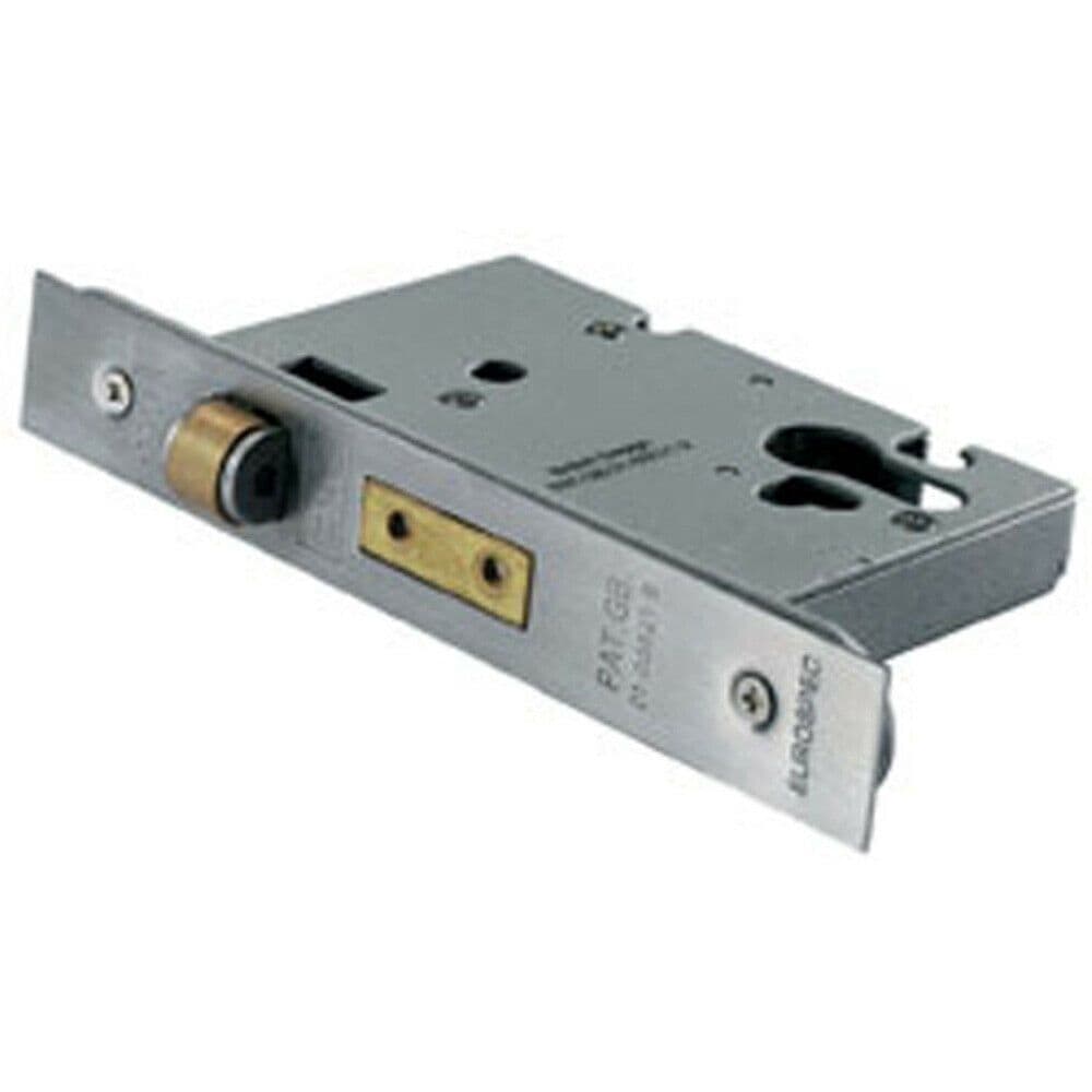 Roller Bolt Euro Profile Deadlock 78mm Depth Satin Stainless Steel