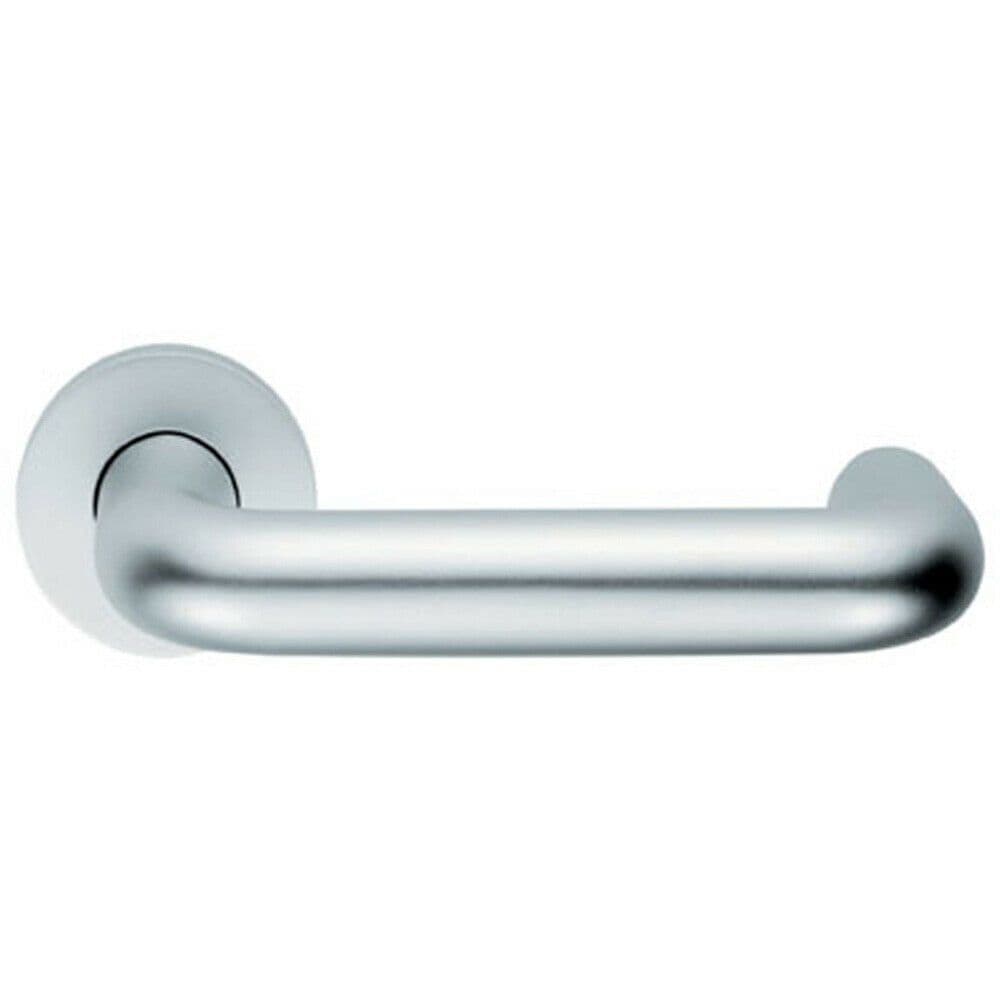 PAIR 22mm Round Bar Safety Lever on Round DDA Compliant Satin Aluminium