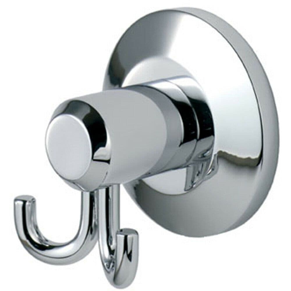 Twin Bathroom Robe Hook on Concealed Fix 57mm Projection Polished Chrome
