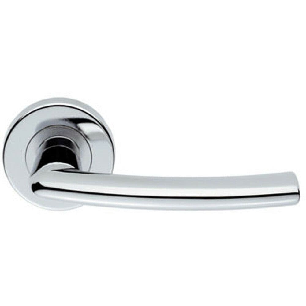 PAIR Oval Shaped Curved Bar Handle Concealed Fix Round Polished Chrome