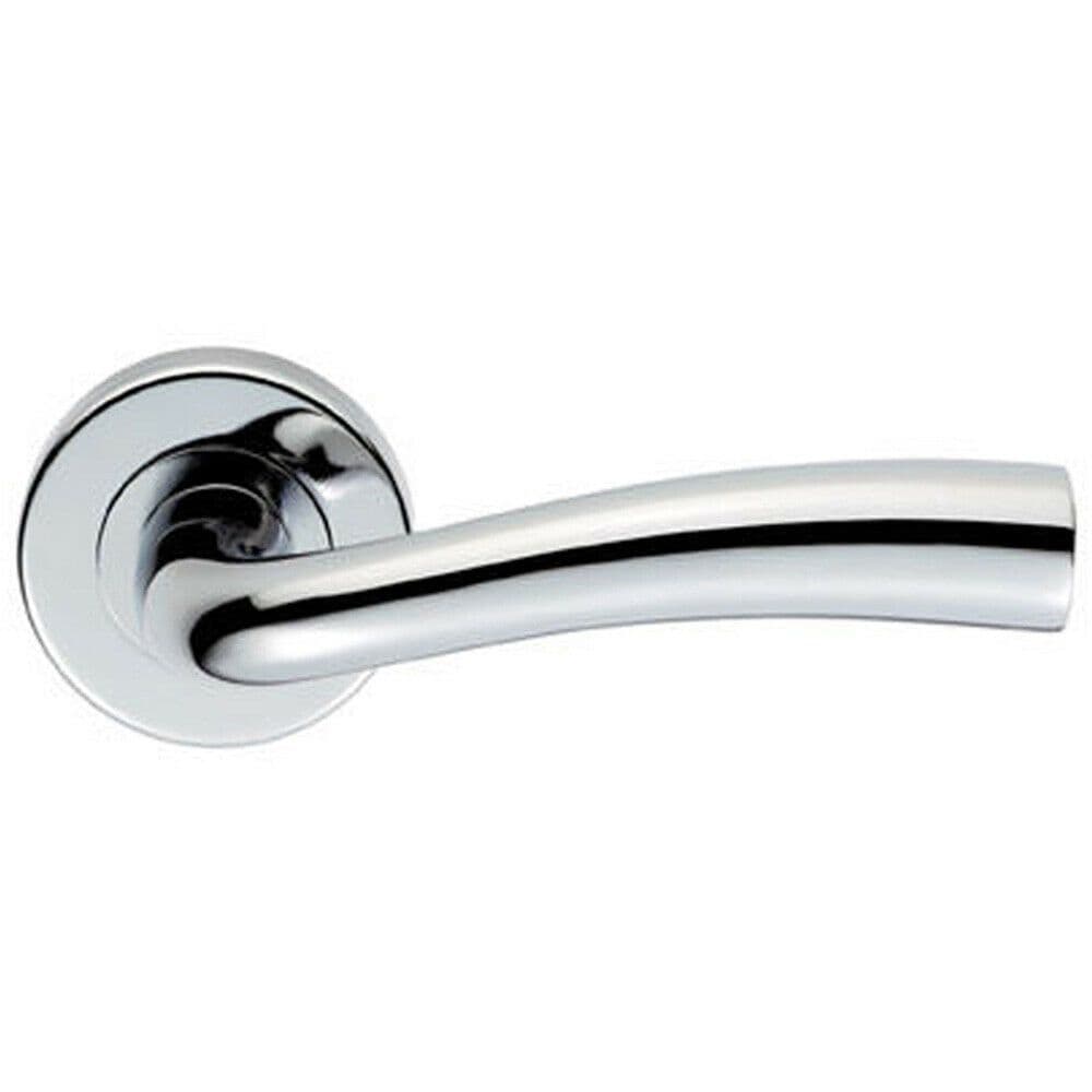 PAIR Curved Flowing Flared Handle Concealed Fix Round Polished Chrome