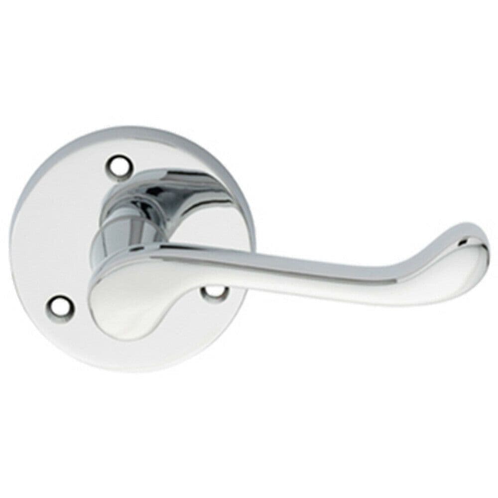 PAIR Victorian Scroll Lever on 58mm Round Polished Chrome Door Handle