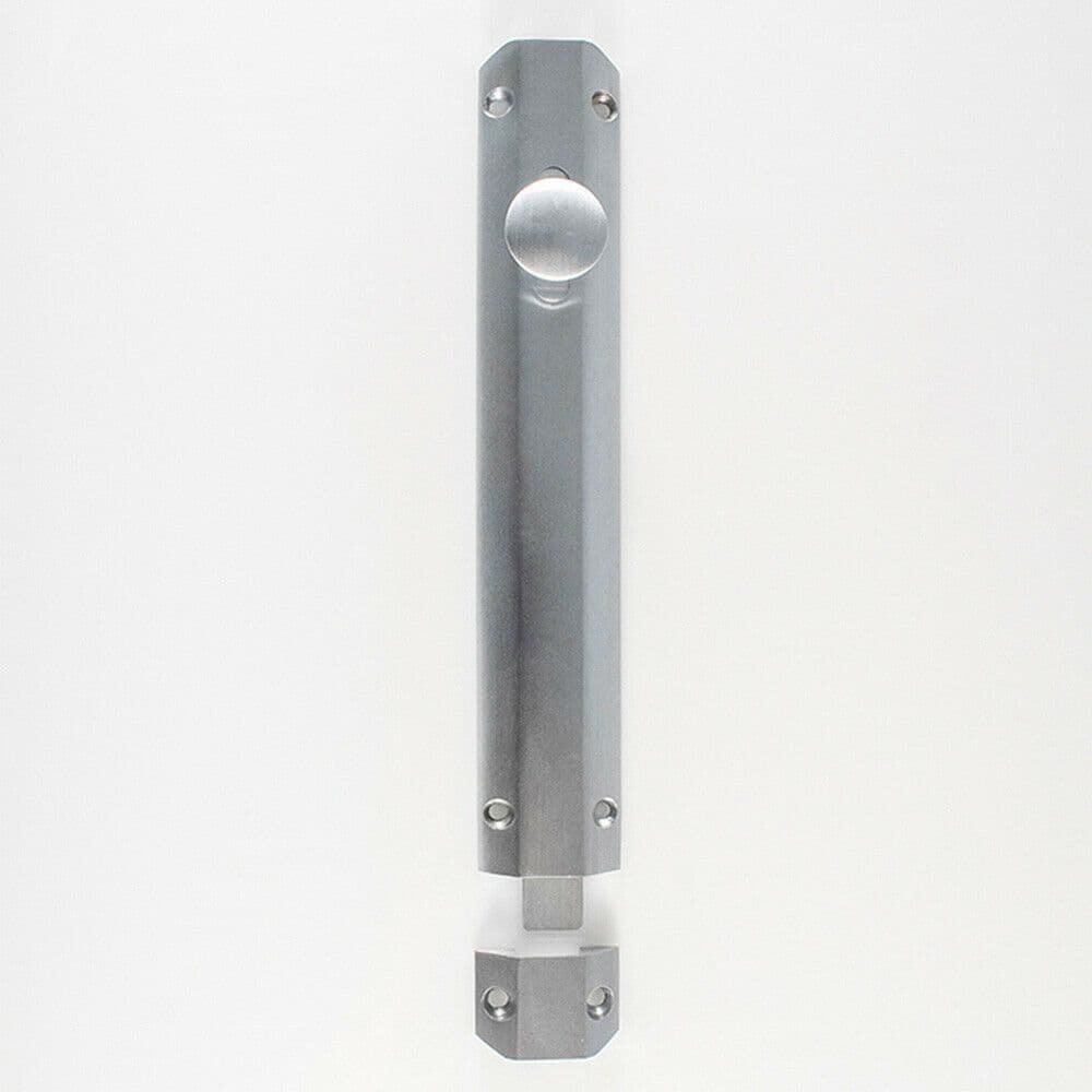 Surface Mounted Flat Sliding Door Bolt Lock 202 x 36mm Satin Chrome