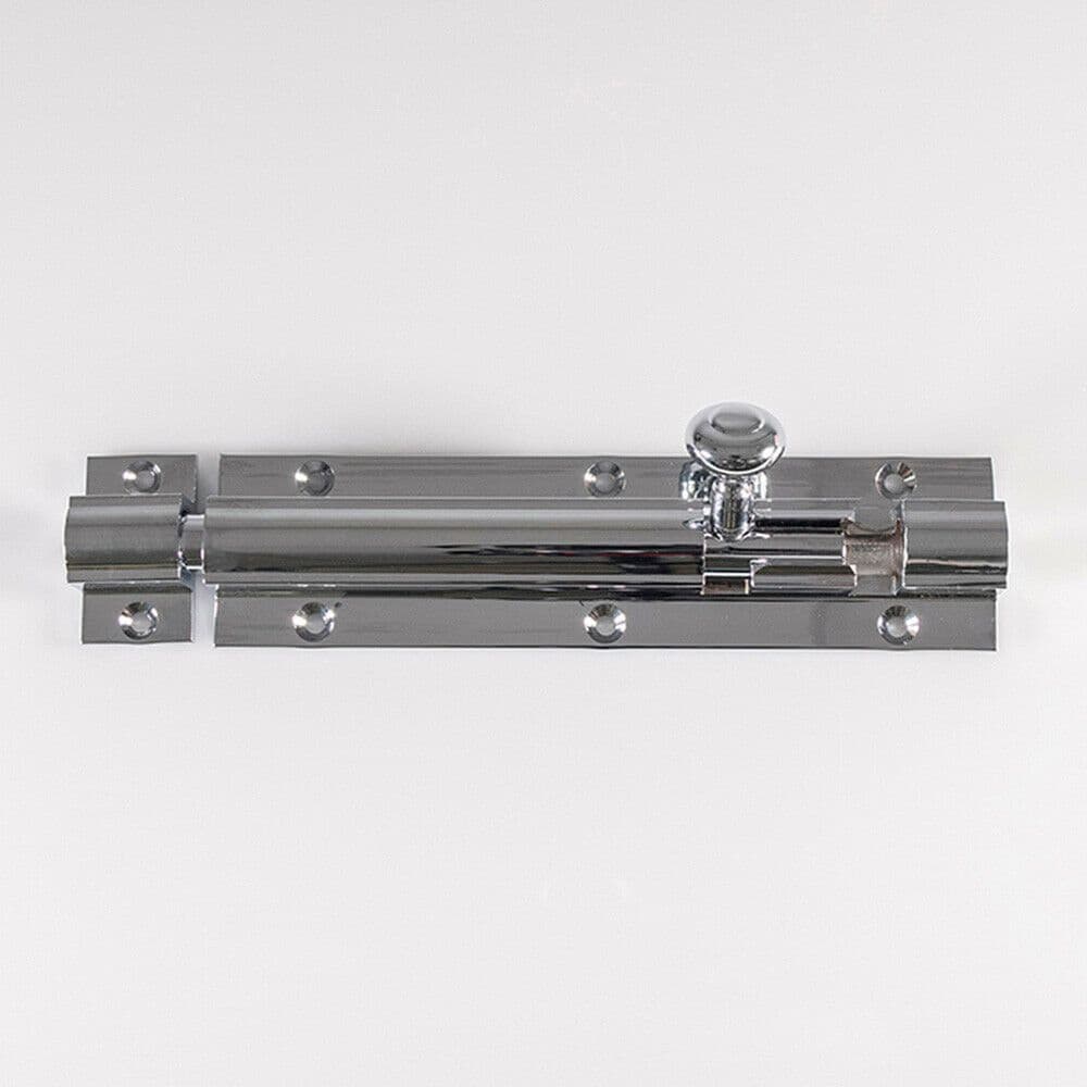 Straight Barrel Surface Mounted Door Bolt Lock 150 x 38mm Polished Chrome